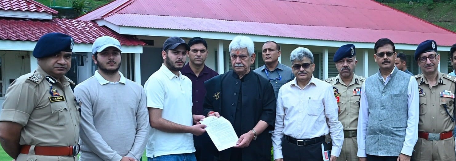 Lieutenant Governor hands over appointment letter to son of Martyr HC Ashiq Hussain Qureshi